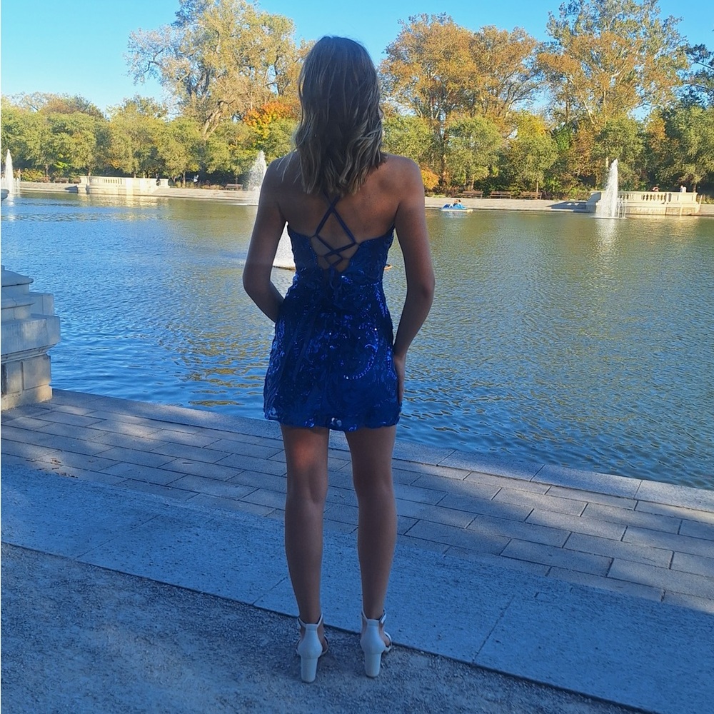 Lulus Blue sequin dress
